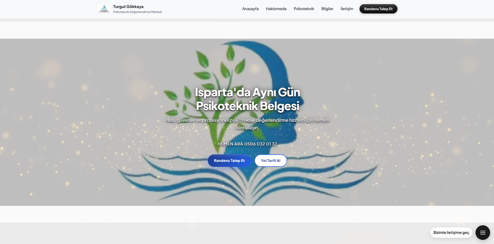 Psikoteknik Merkezi web sitesi önizleme